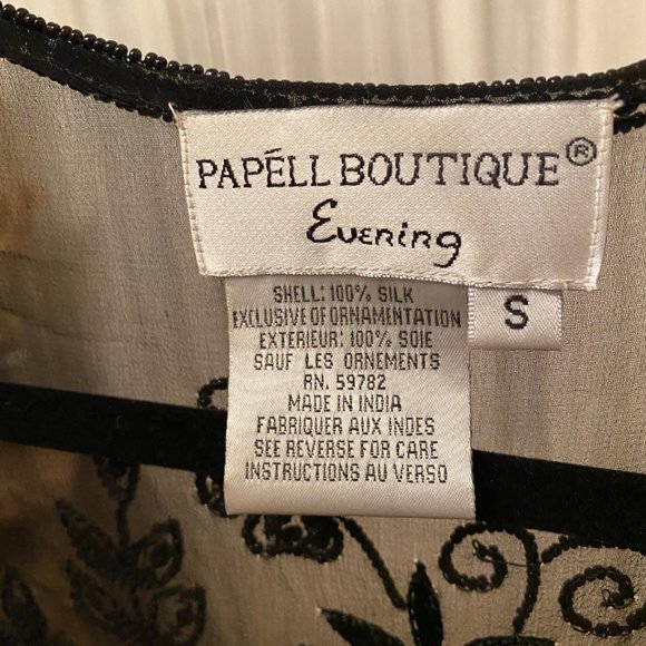 SOLD Papell Boutique Beaded Cropped Evening C - Picture 4 of 8